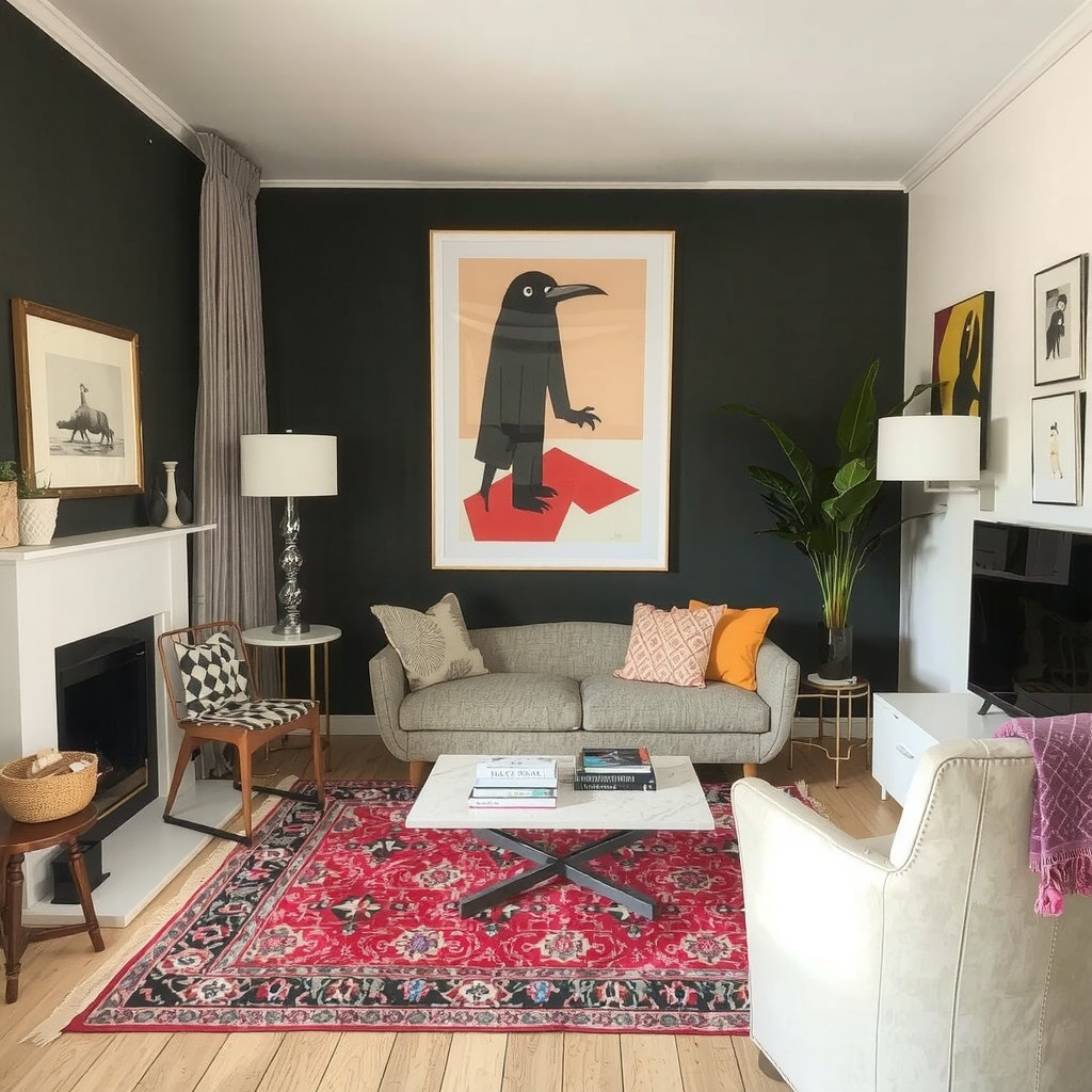 Small Living Room with Large Artwork