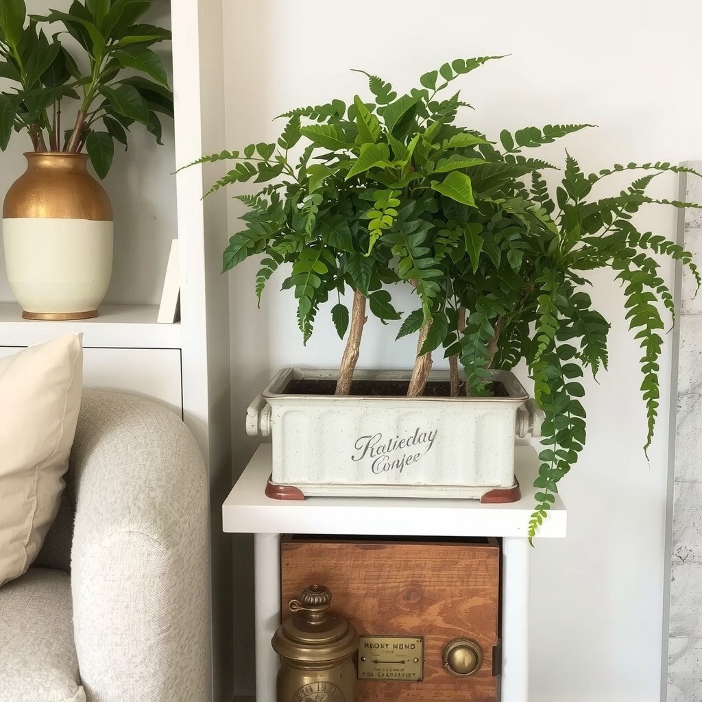 Vintage Planter with Greenery