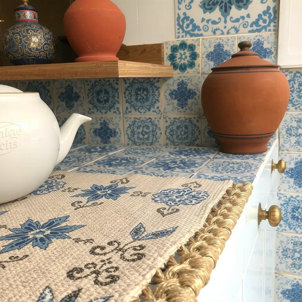 Close up of Talavera tiles and pottery
