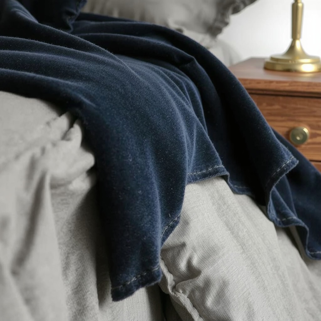 Close up of rich textures including velvet, dark wood, and brass accents