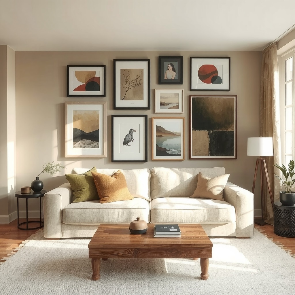 How to Curate a Collected Gallery Wall Above Your Sofa