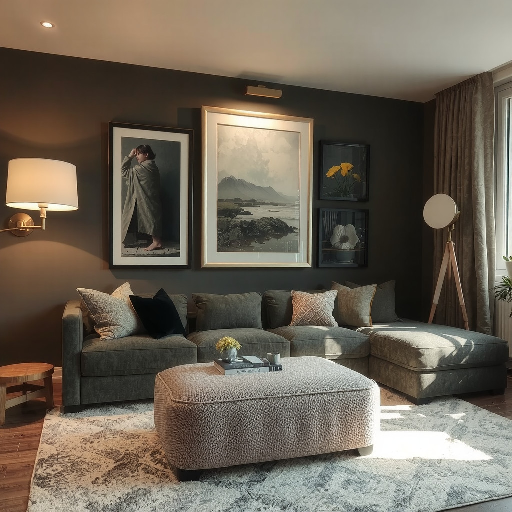 Layered lighting on wall