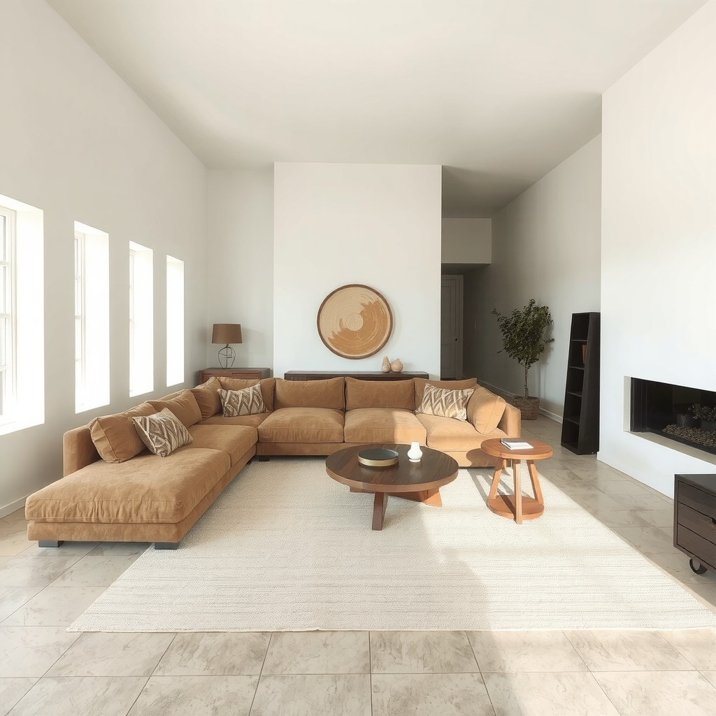 Earthy layout with sectional sofa