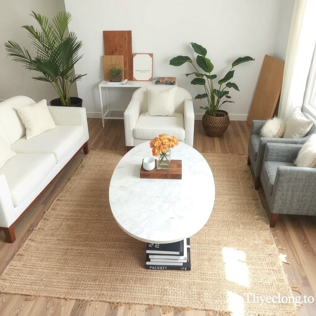 Organic coffee table grouping