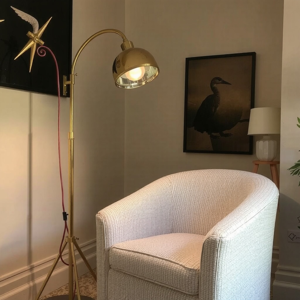 Corner floor lamp arrangement