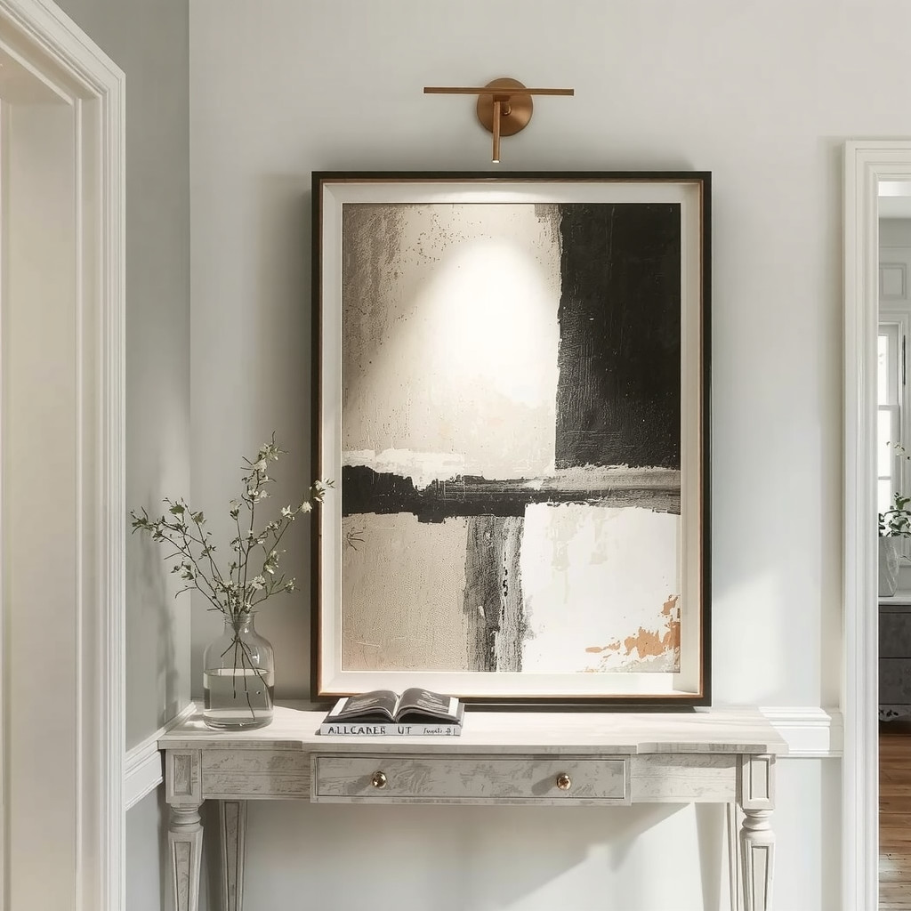 Picture light over artwork