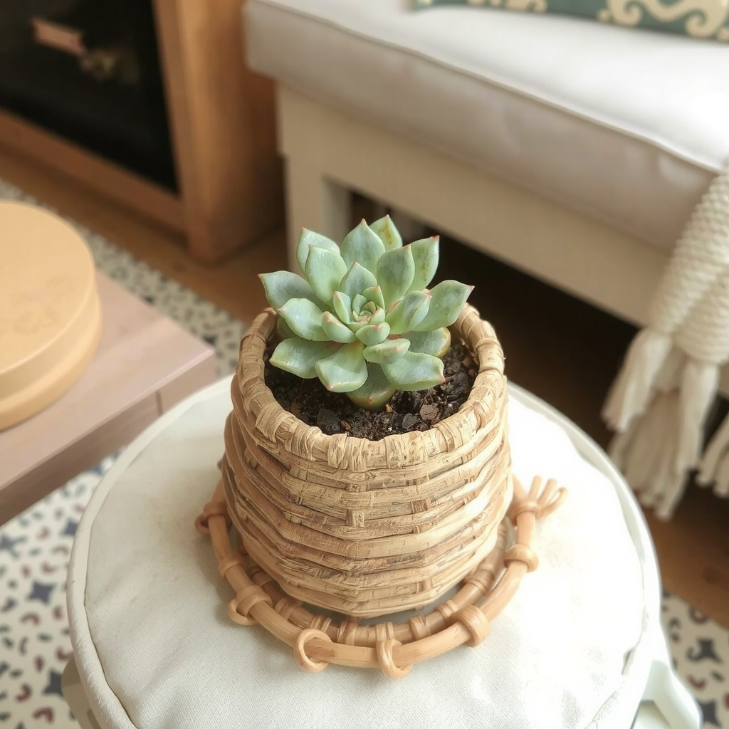 A unique planter made of natural materials