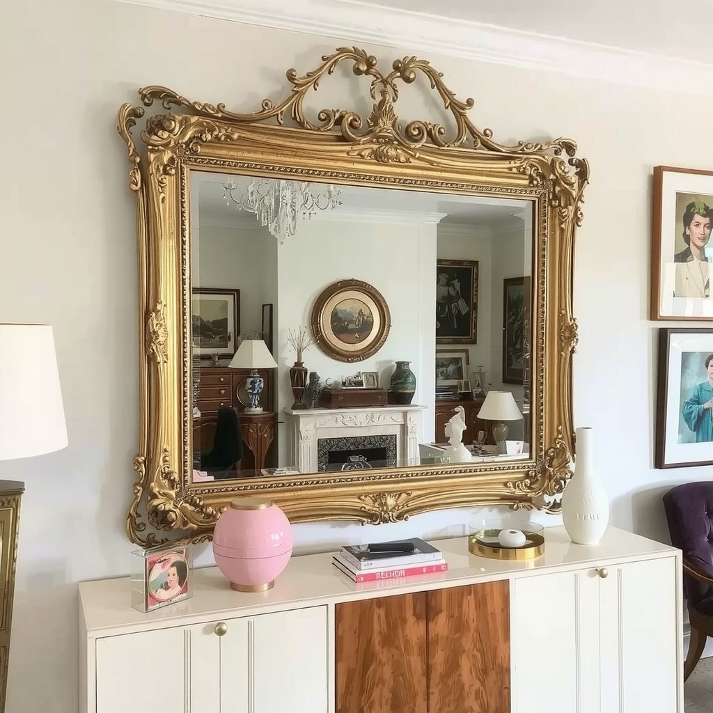 An ornate statement mirror