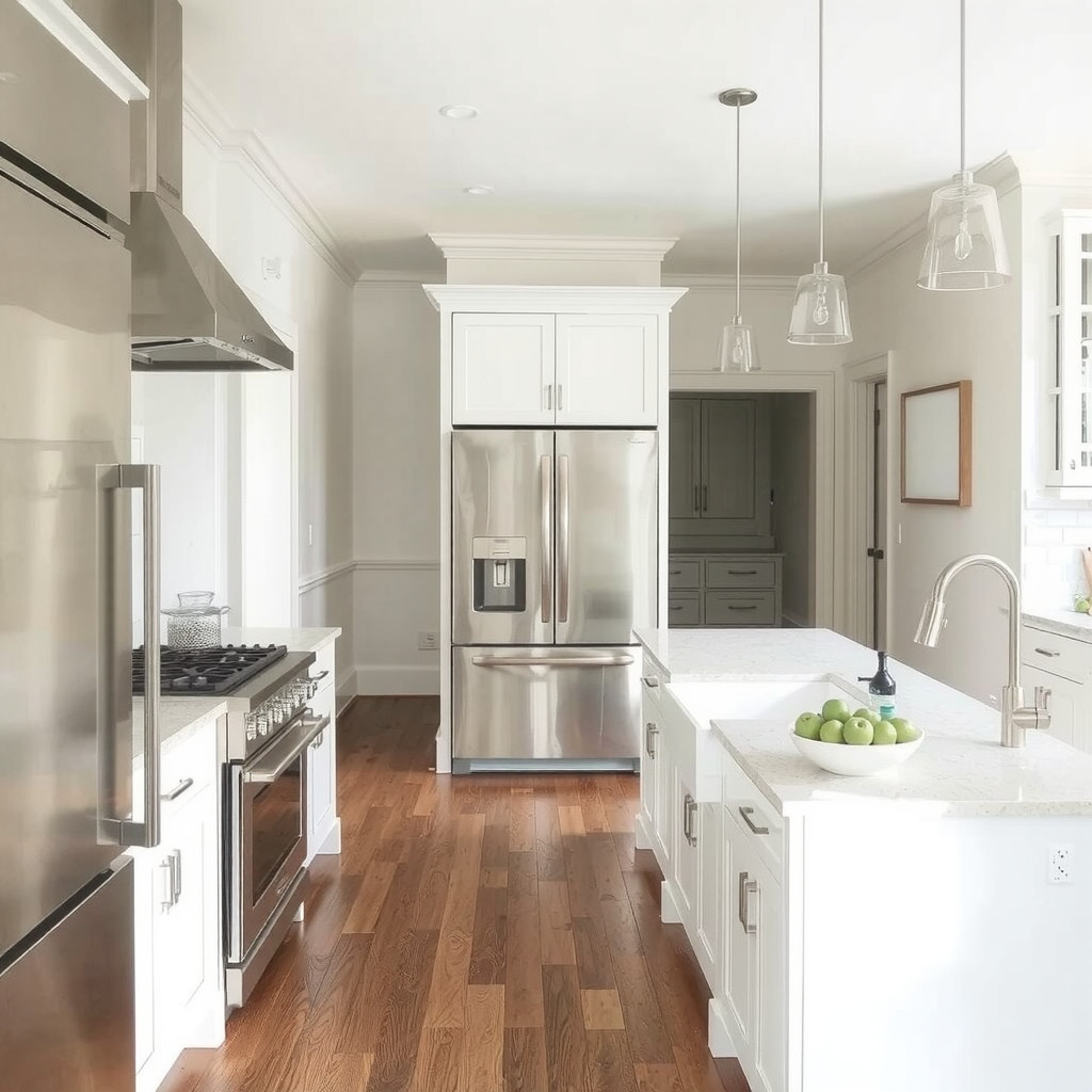 Kitchen layout with a central island