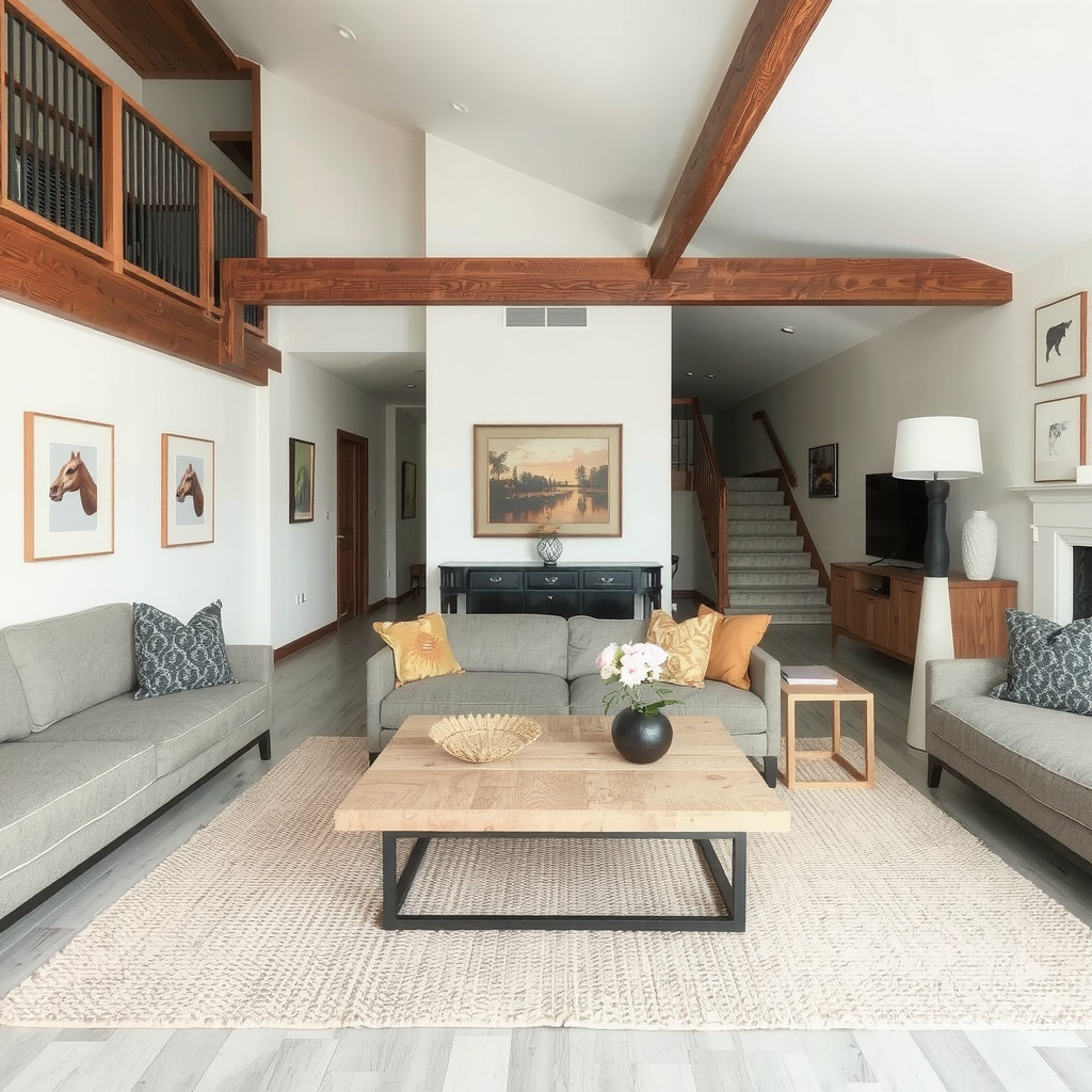 Seating arrangement and rug anchoring space