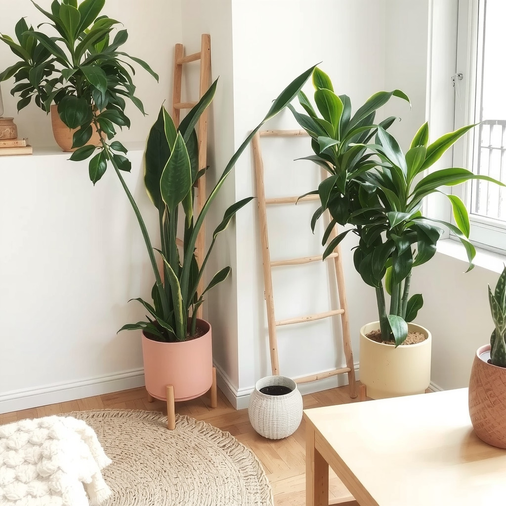 Snake plant in a corner near a window