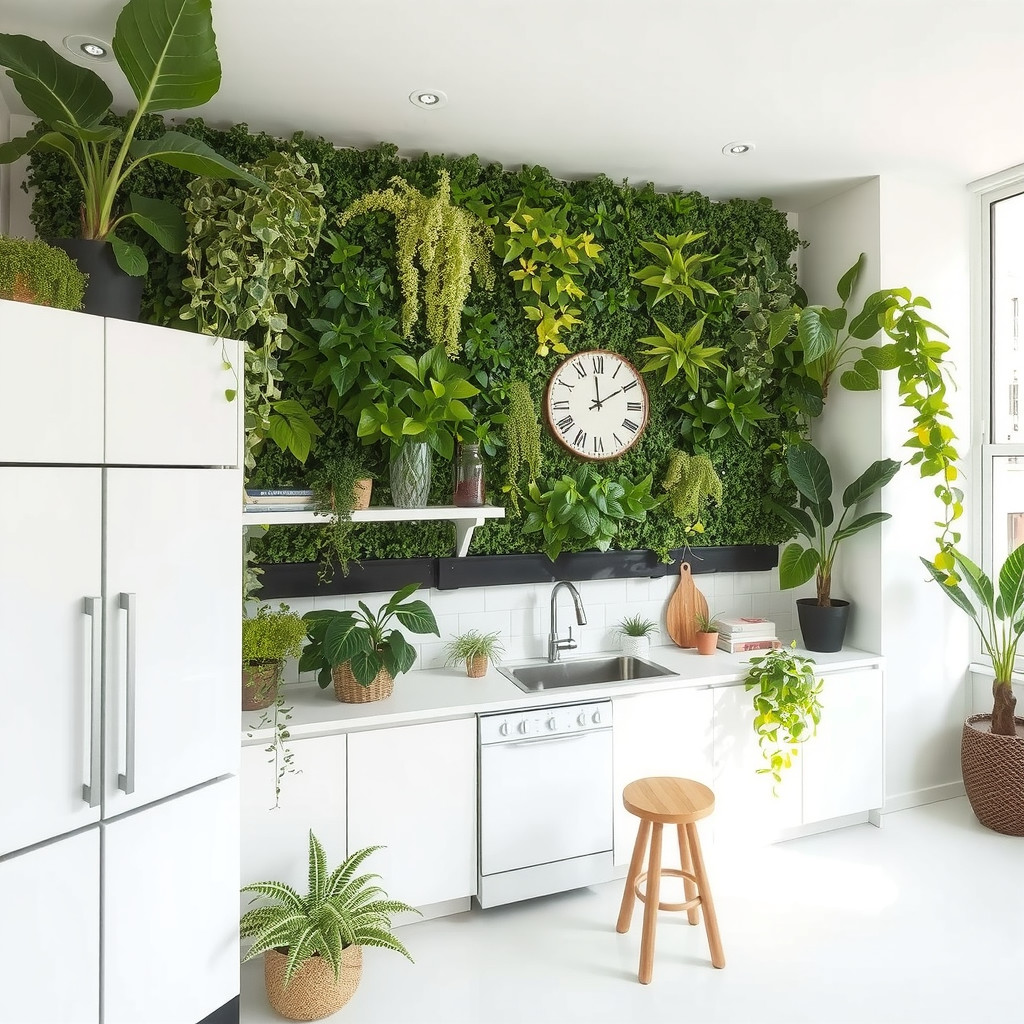 Living wall in a kitchen