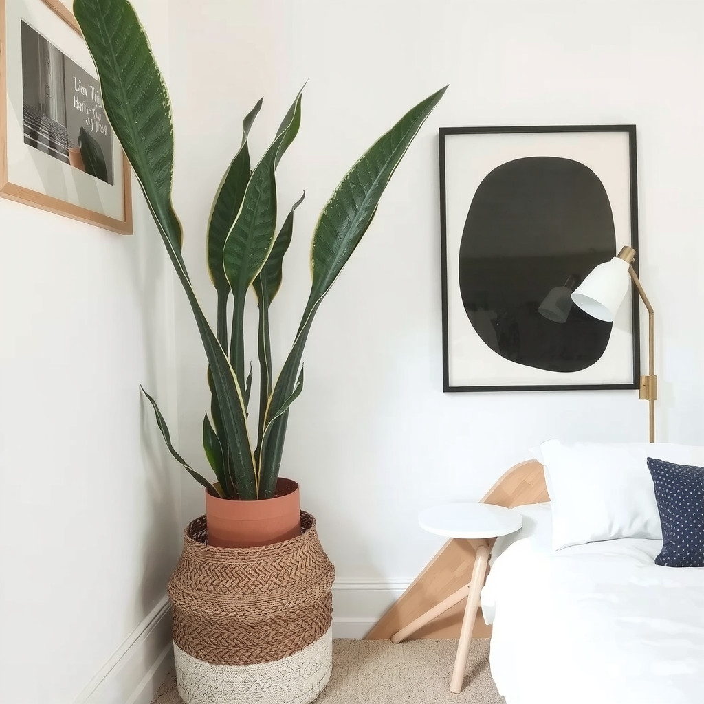 Snake plant in a corner