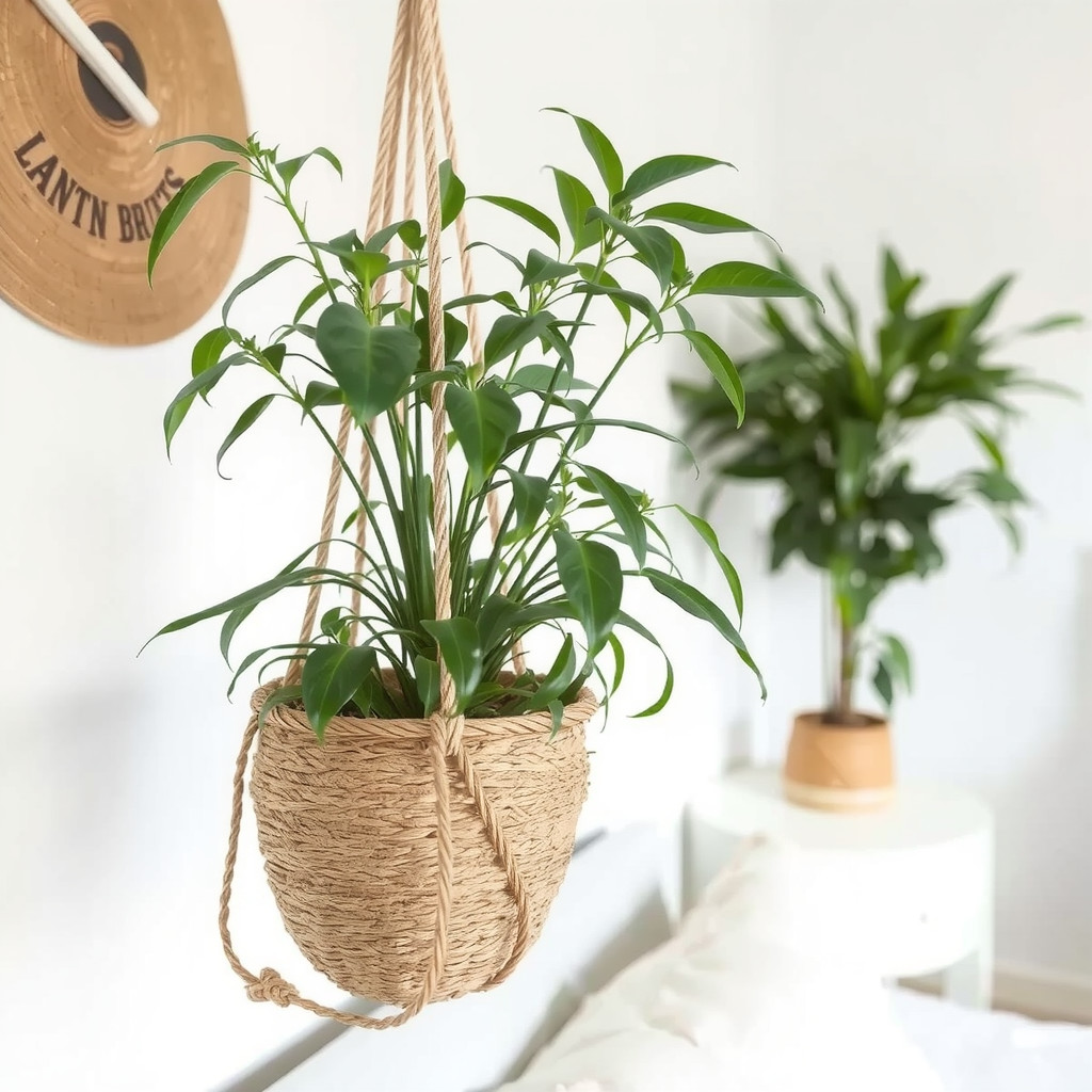 Spider plant in a hanging basket