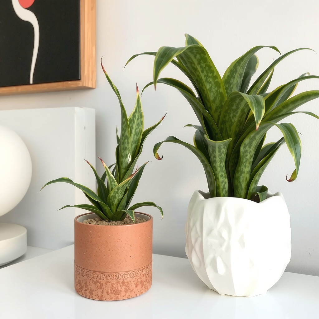 Snake plant on a bedside table