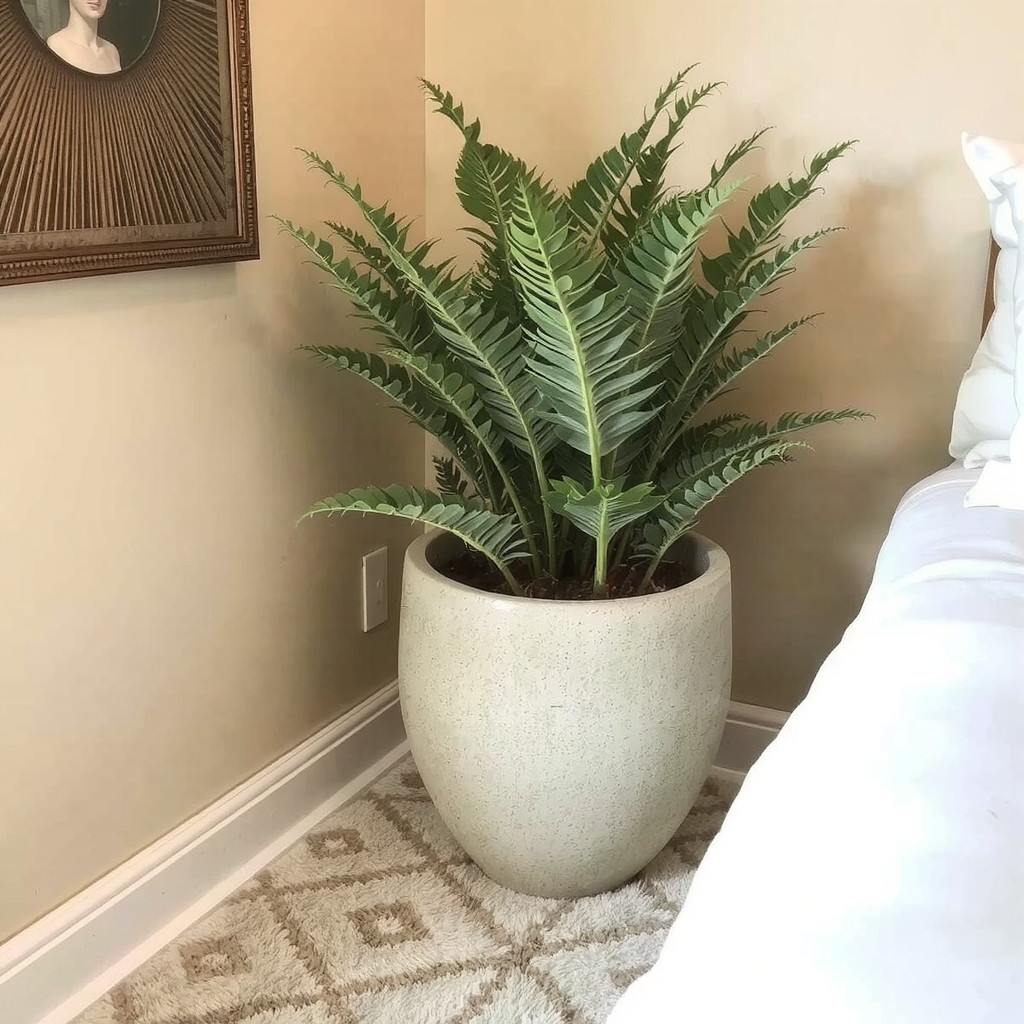 Snake plant in a bedroom corner
