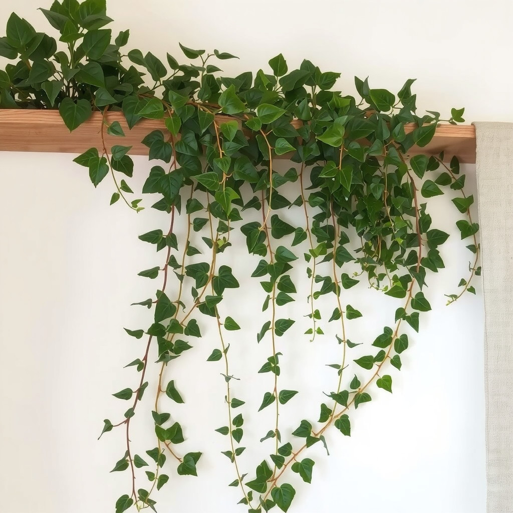 Trailing ivy in a bedroom