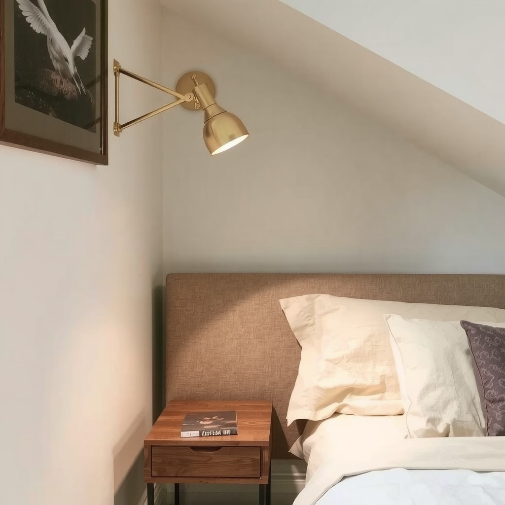 Wall sconces saving space in a bedroom