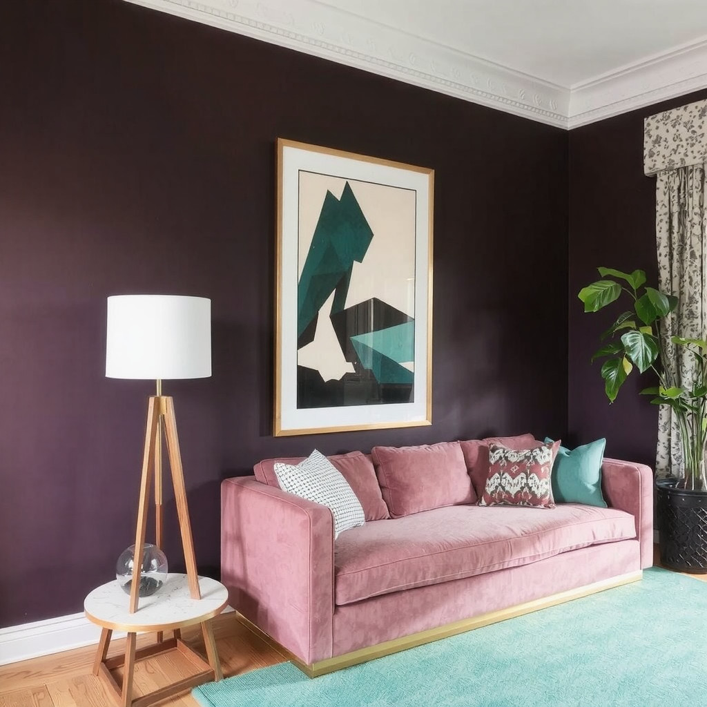 Statement wall with a bold, moody color