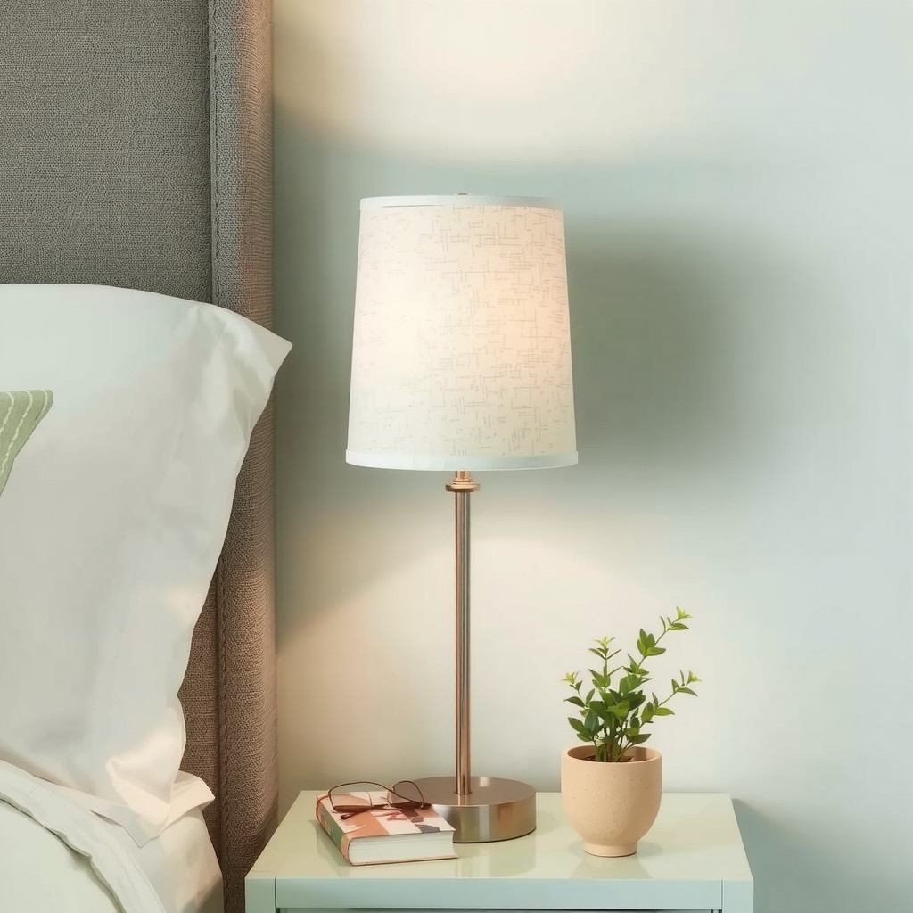Table lamp with a soft shade