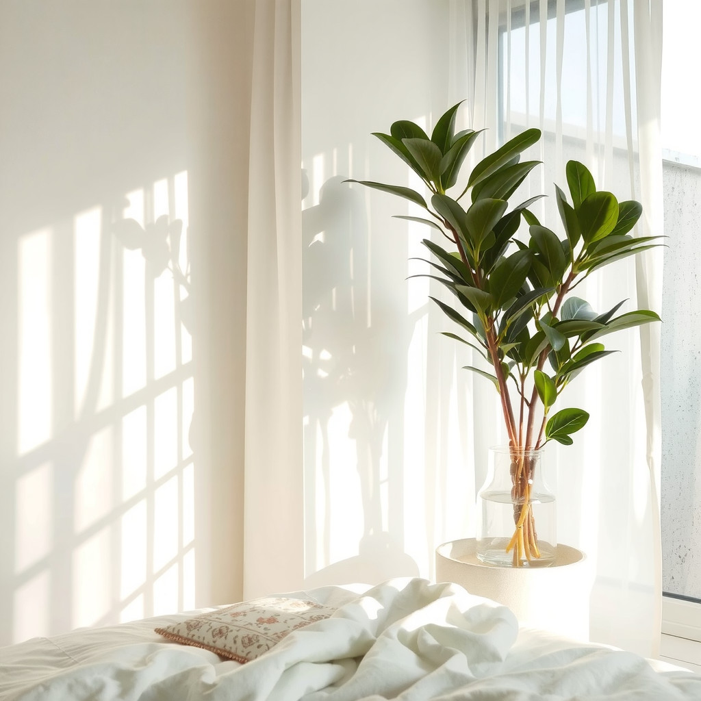 Soft lighting with plants