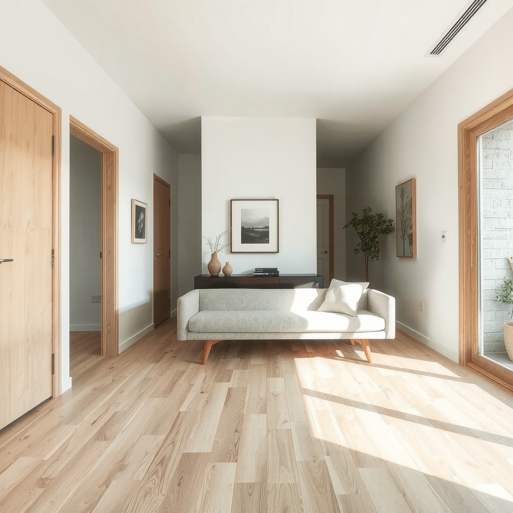 Floating sofa and rug