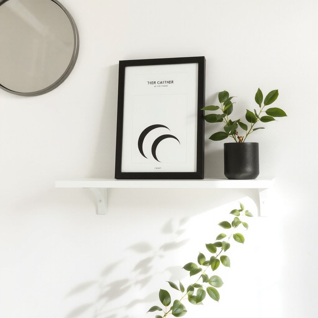 Tidy minimalist shelf