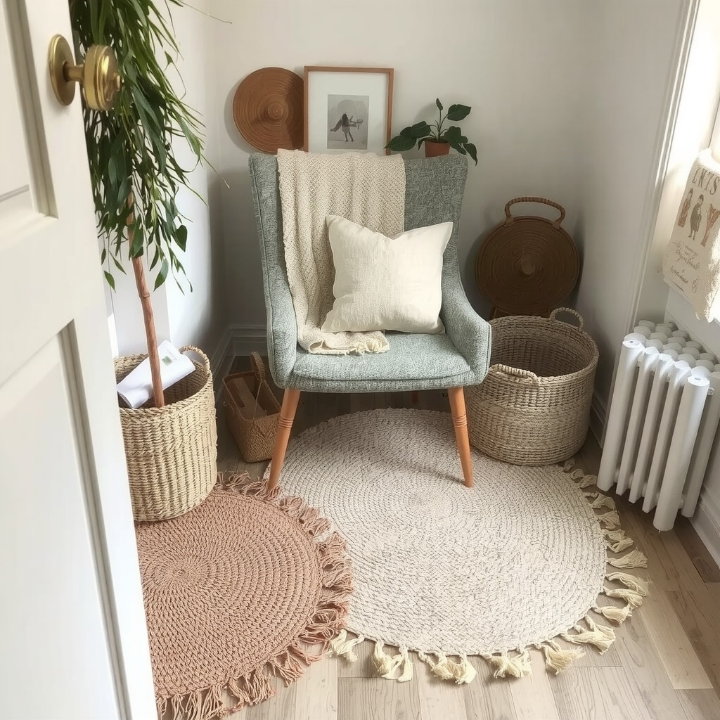 Cozy textiles in a compact home