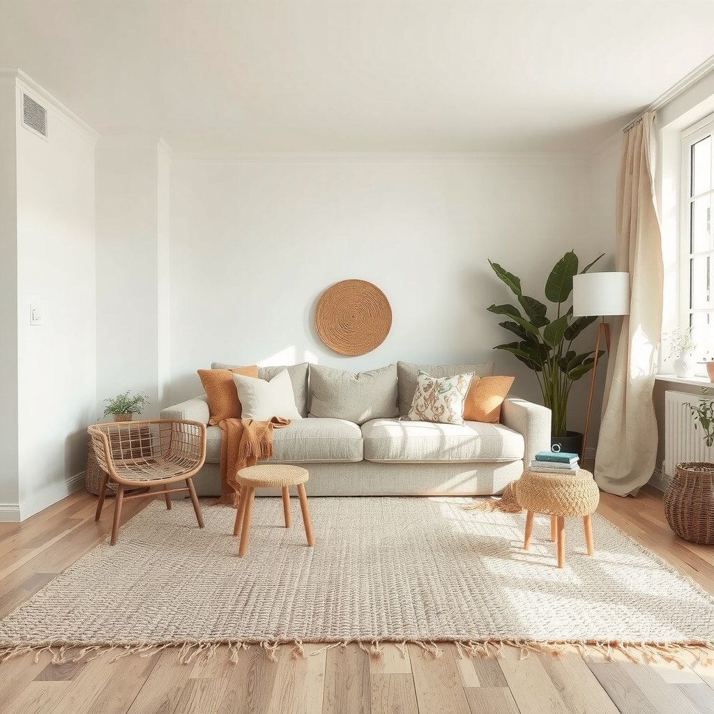 Serene Layering Textures and Lighting for a Calm Living Room