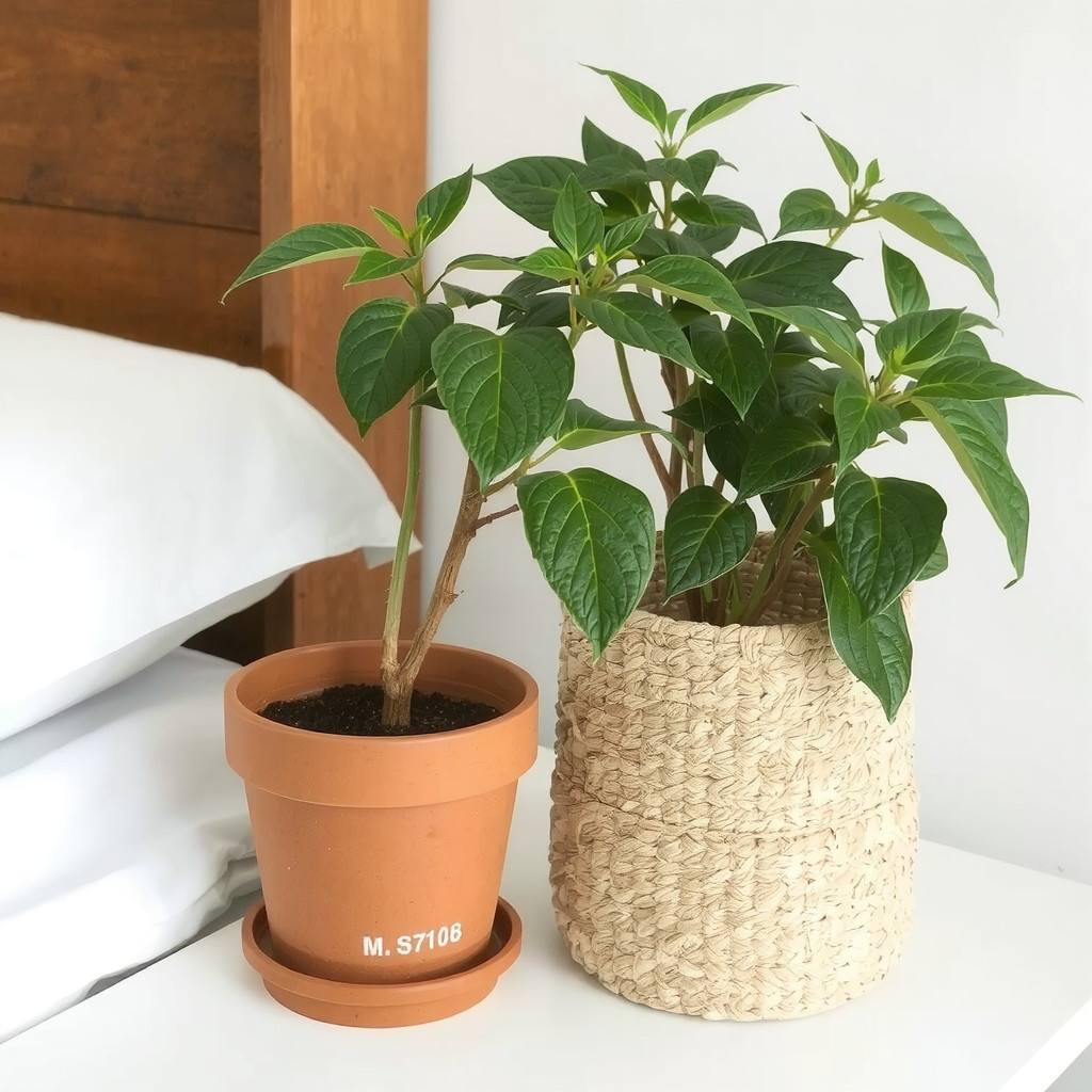 Plant on a bedside table