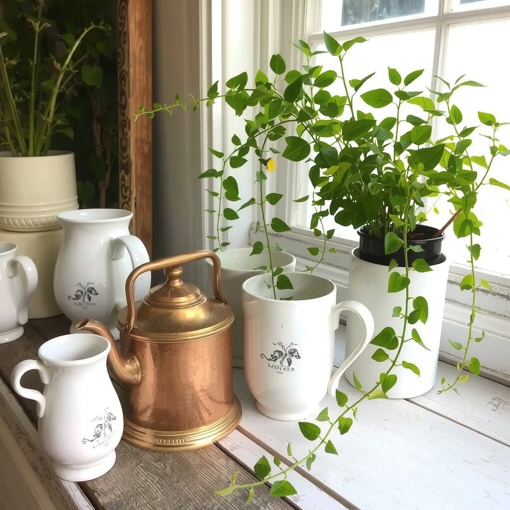 Plants in thrifted vessels