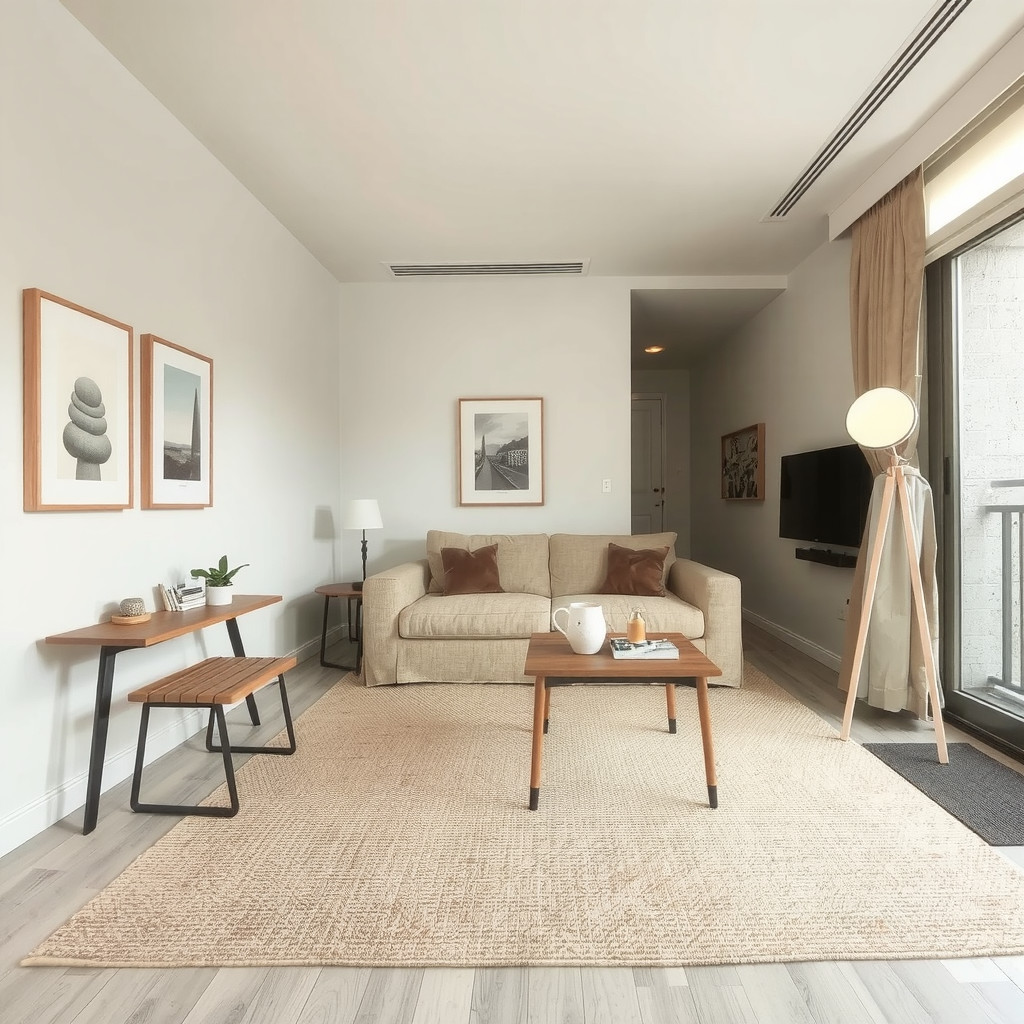 Smart multiuse small living layout