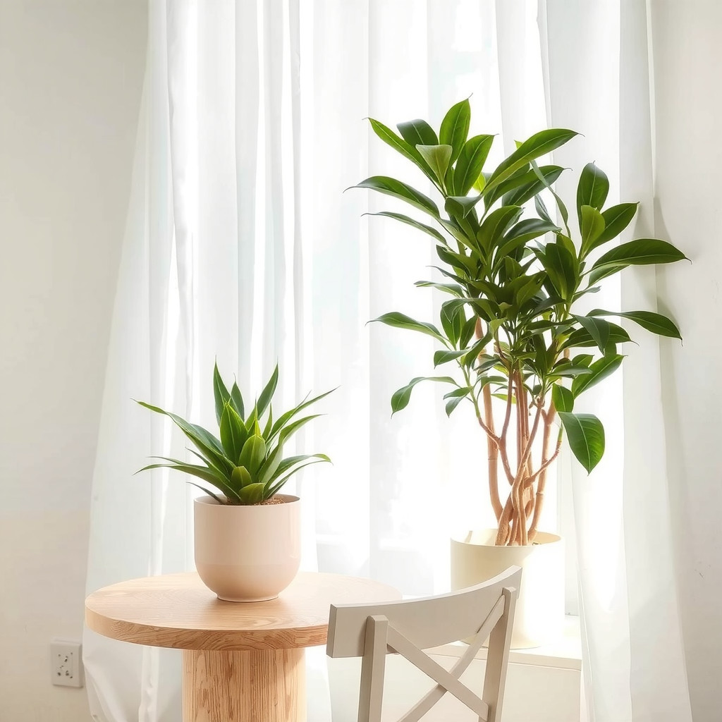 Soft daylight falling on beginner plants near a filtered window