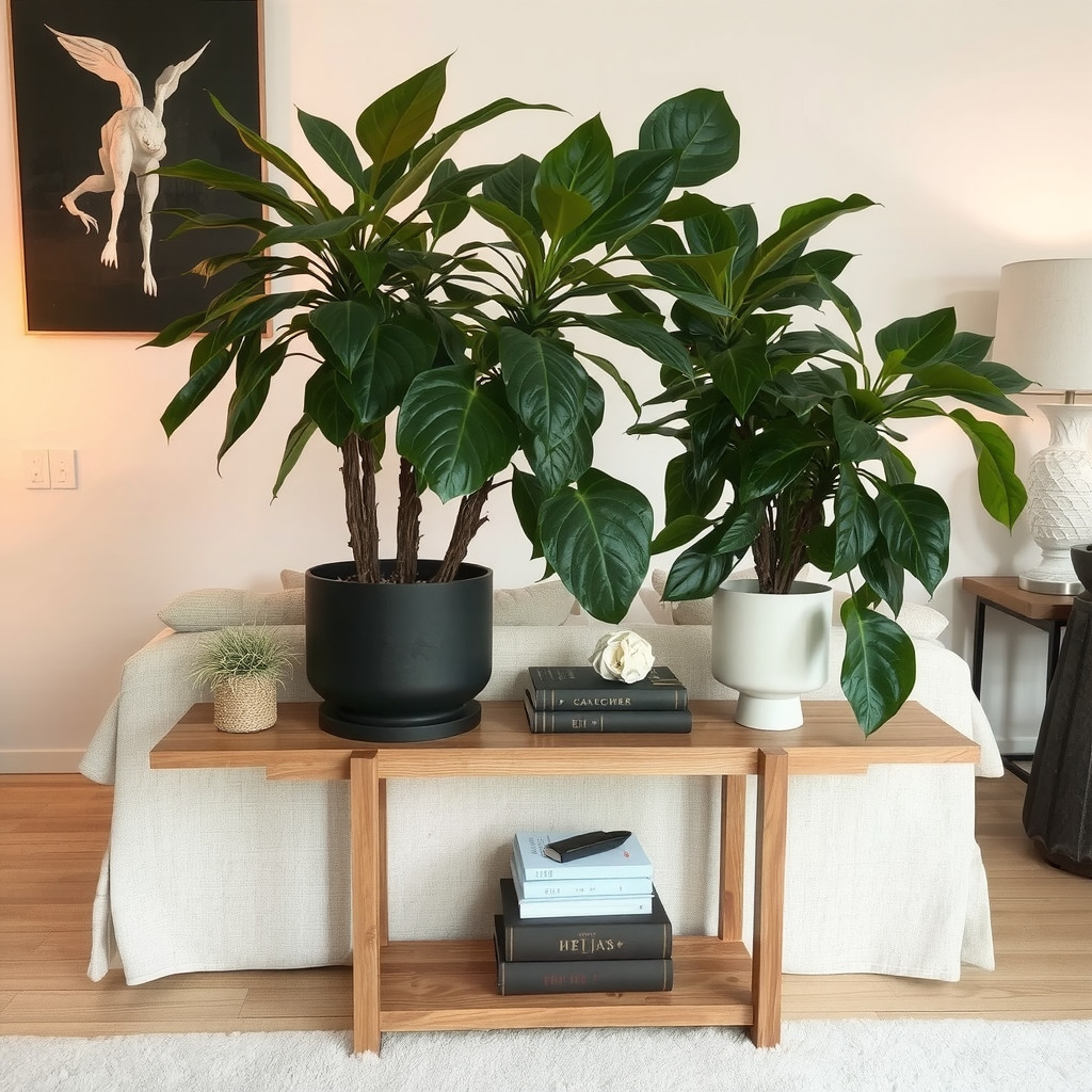 Statement plant vignette on console