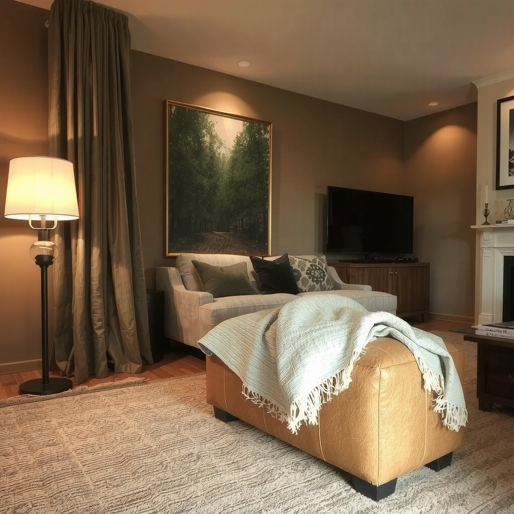 Warm ambient lighting setup