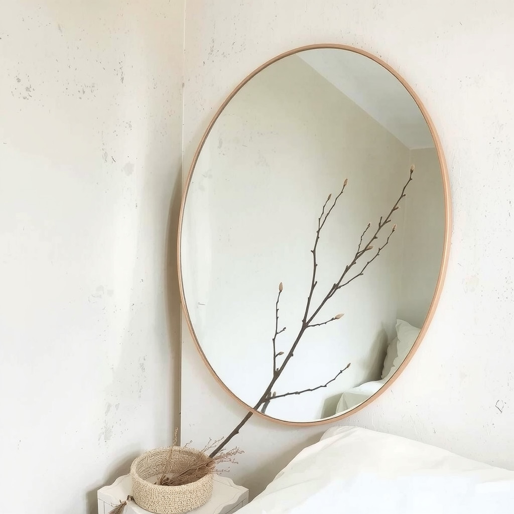 Large mirror leaning against a wall