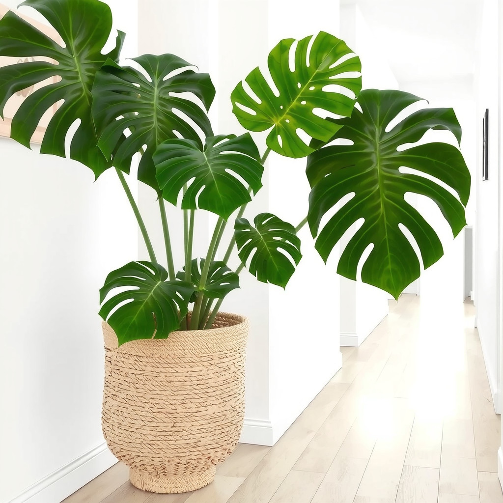 Large potted plant in a bright room