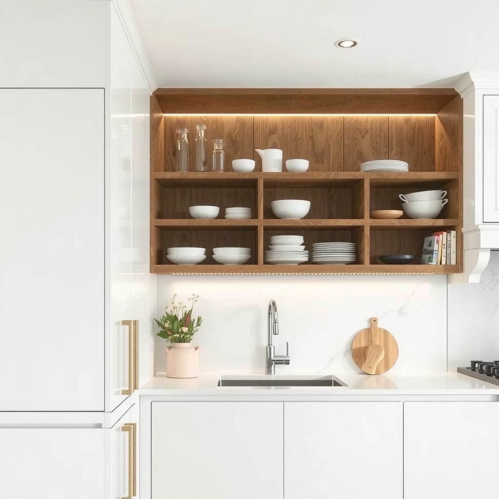 A sleek minimalist kitchen corner