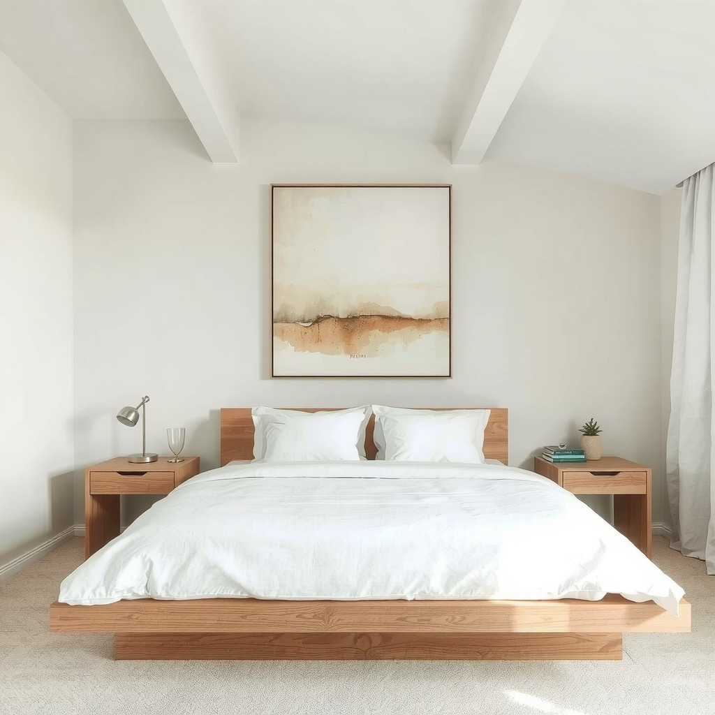 A serene minimalist bedroom