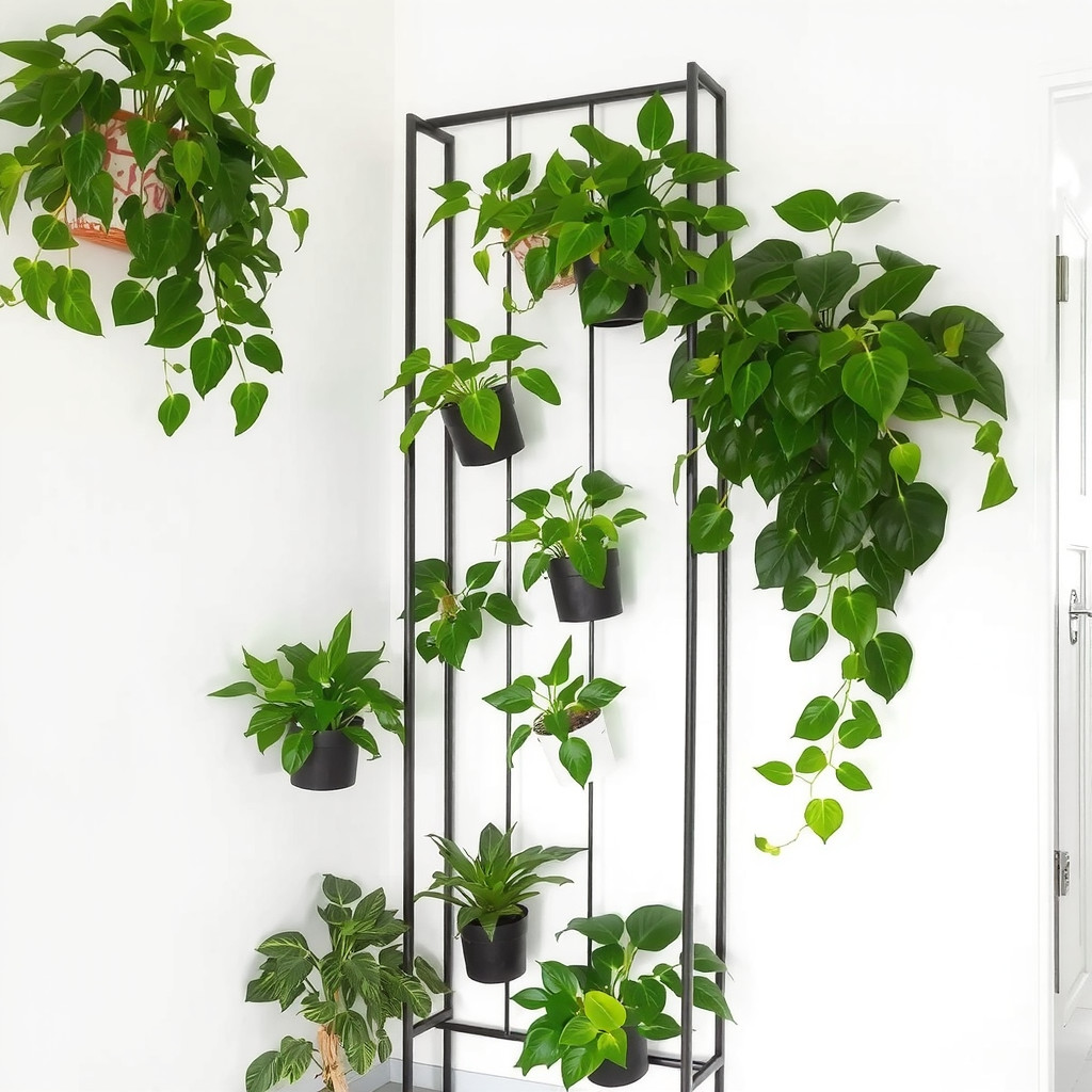 A vertical indoor garden setup