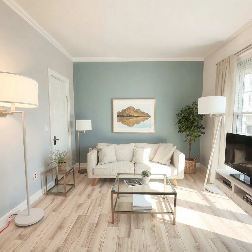 Layered lighting in a small living room