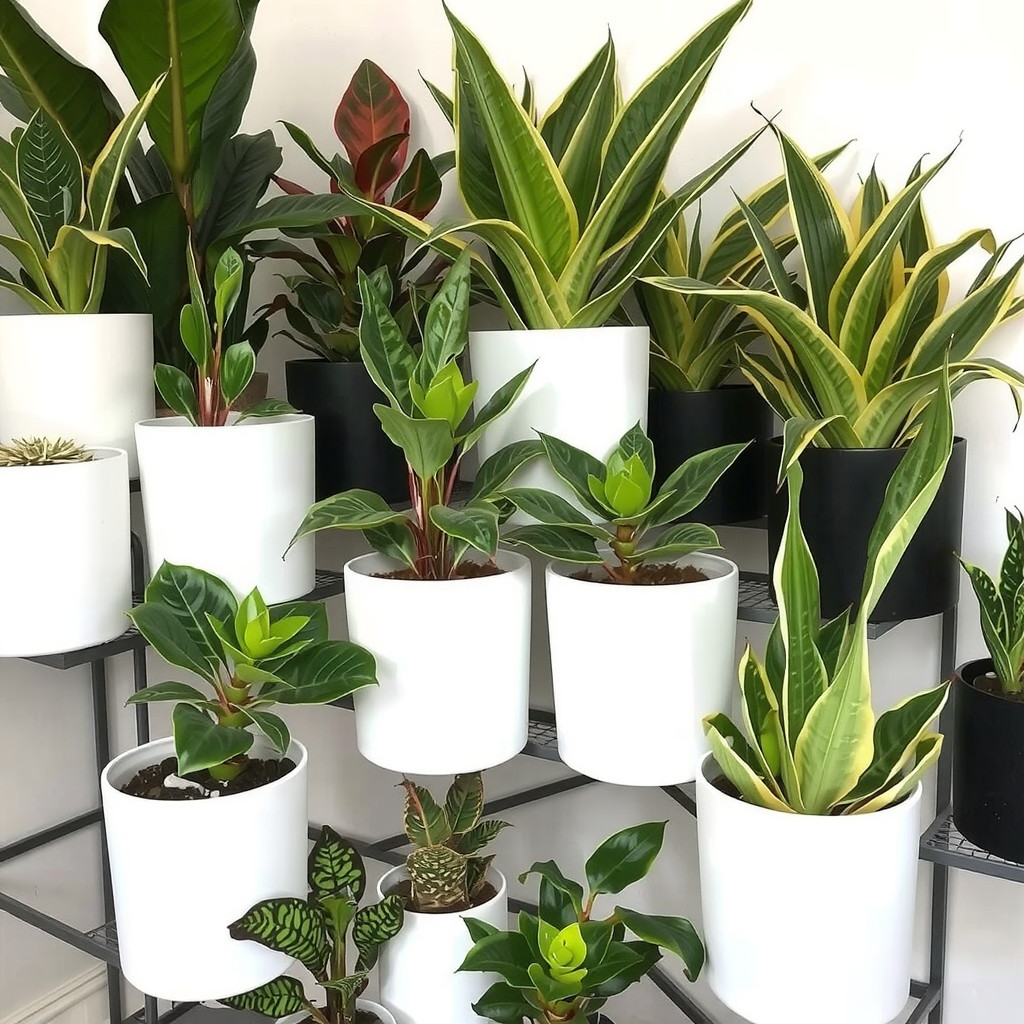 Vertical garden wall with lush ferns