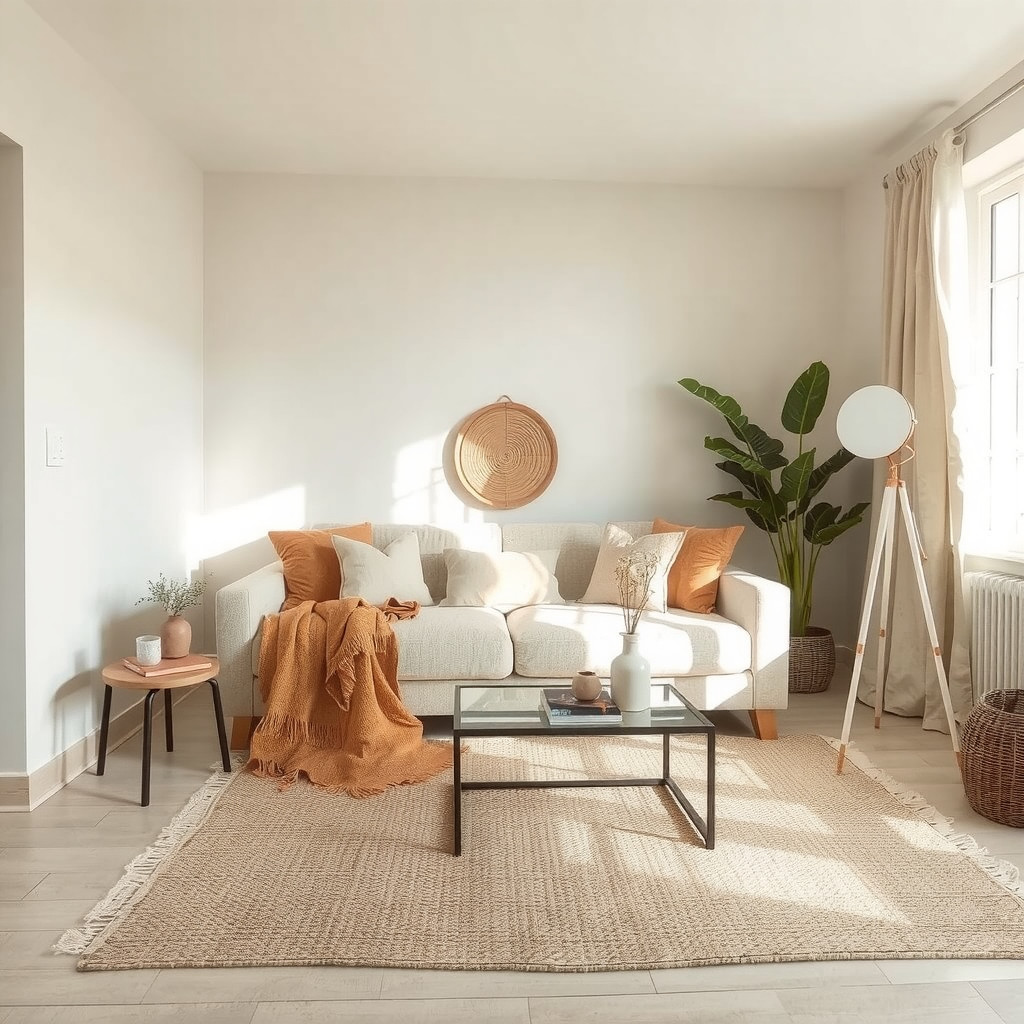 Warm Modern Living Room Decor on a Budget