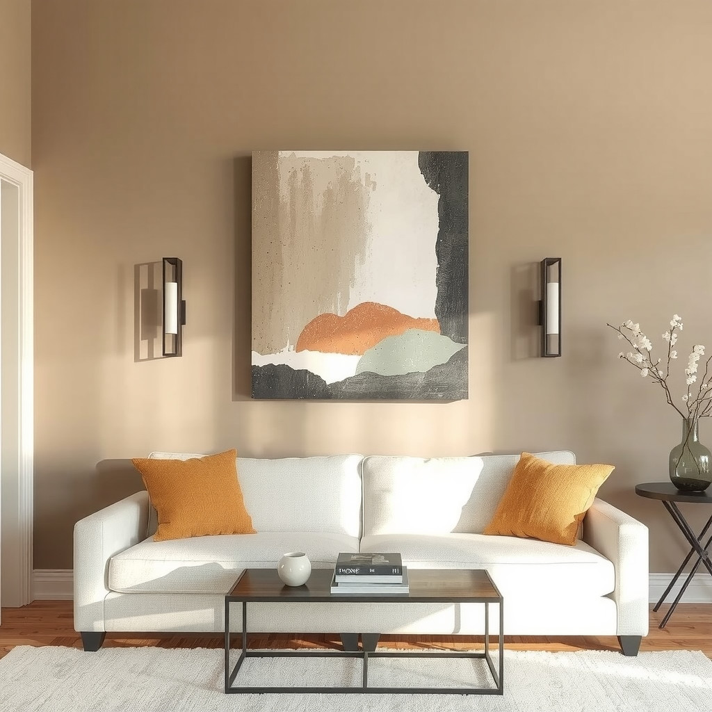 Simple living room focal wall